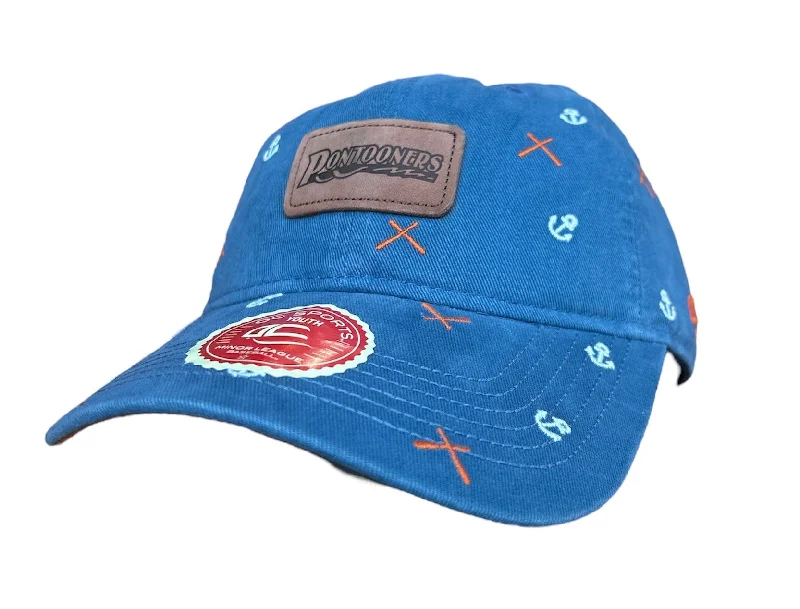 Men's hats stylish black-Great Lakes Pontooners Blue Denim Anchor Cap - Youth