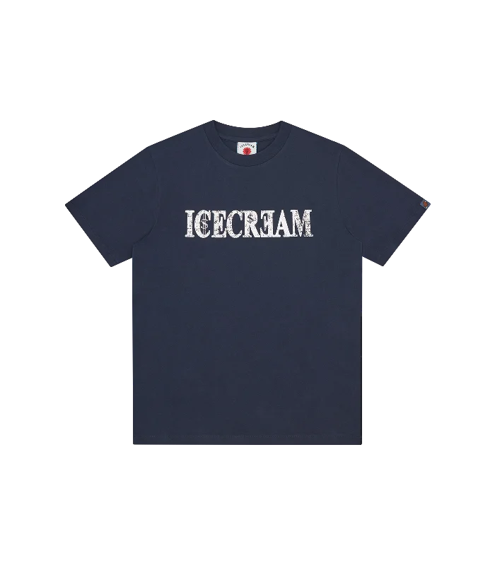 Men's T-shirts durable white-ICECREAM WORLD TOUR T-SHIRT - NAVY