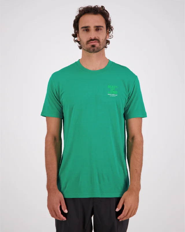 Men's T-shirts comfy green-Icon Merino Classic T-Shirt - Pop Green