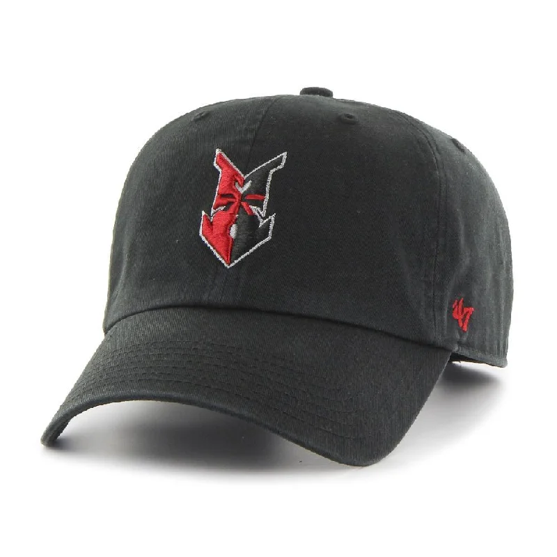 Men's hats everyday green-Indianapolis Indians '47 Youth Black Road Clean Up Adjustable Cap