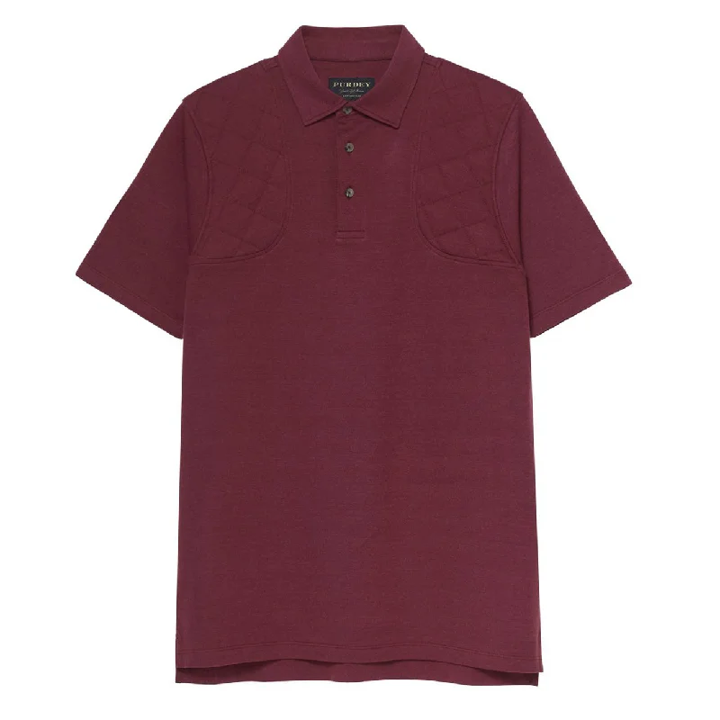 Men's polo shirts soft gray-James Purdey Padded Sporting Polo Shirt Audley Red