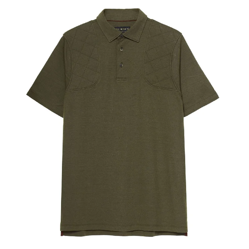 Men's polo shirts casual navy-James Purdey Padded Sporting Polo Shirt Green