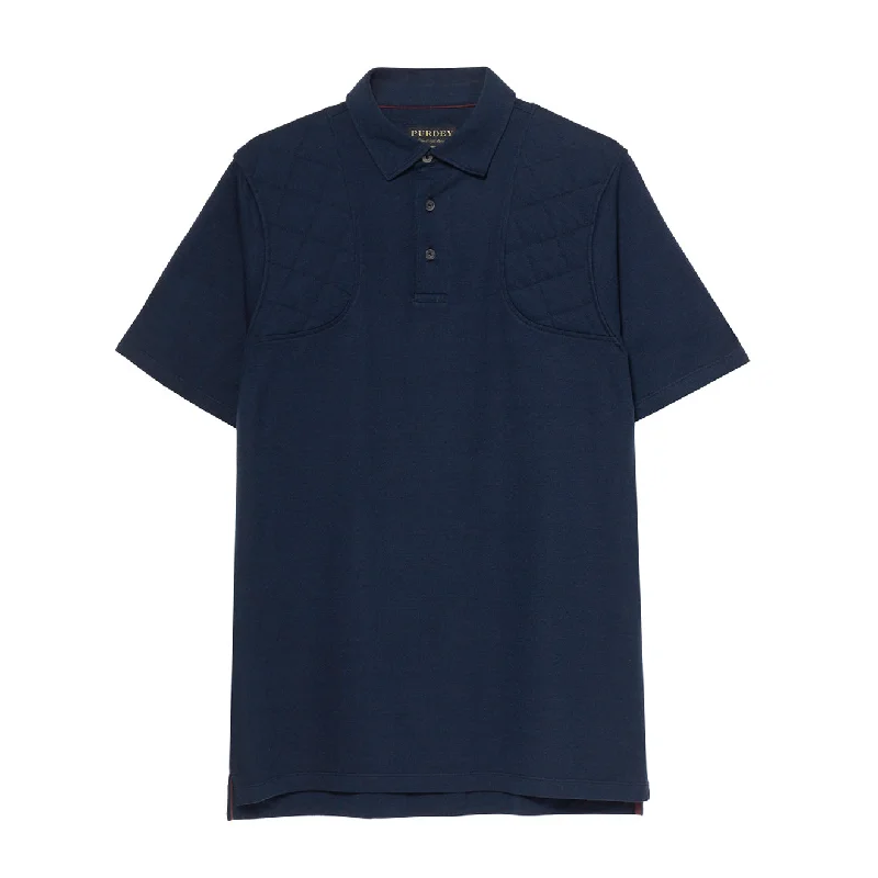 Men's polo shirts everyday white-James Purdey Sporting Polo Shirt Navy