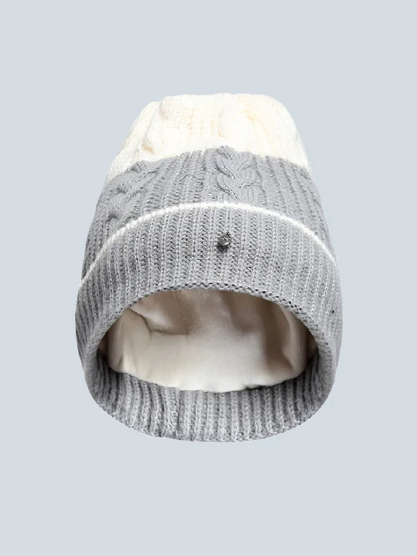 Men's hats warm gray-Kids Grey Self Design Cap