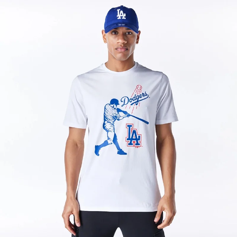 Men's T-shirts durable white-LA Dodgers MLB Baseball Graphic White T-Shirt