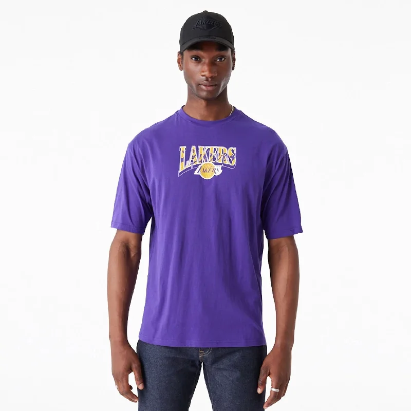 Men's T-shirts everyday navy-LA Lakers NBA Championship Purple Oversized T-Shirt