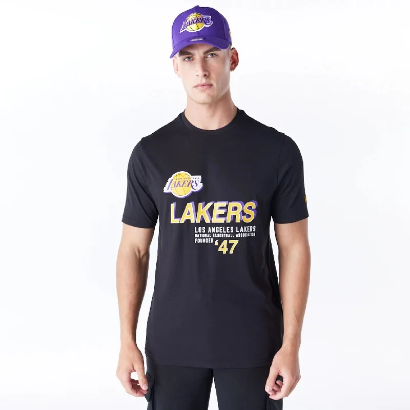 Men's T-shirts stylish navy-LA Lakers NBA Graphic Black T-Shirt