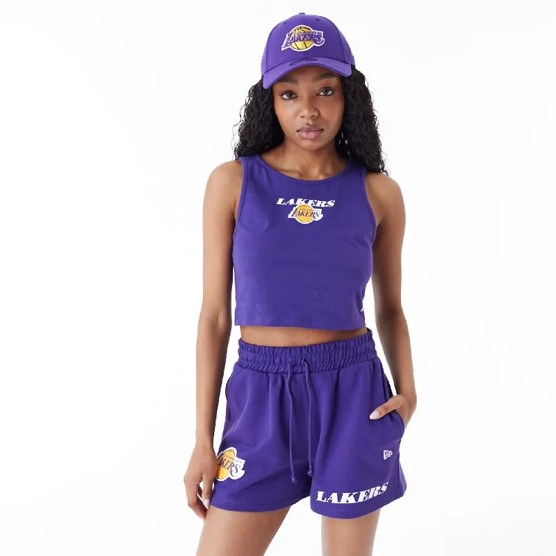 Men's T-shirts durable white-LA Lakers Women's NBA Team Logo Purple Crop Tank Top