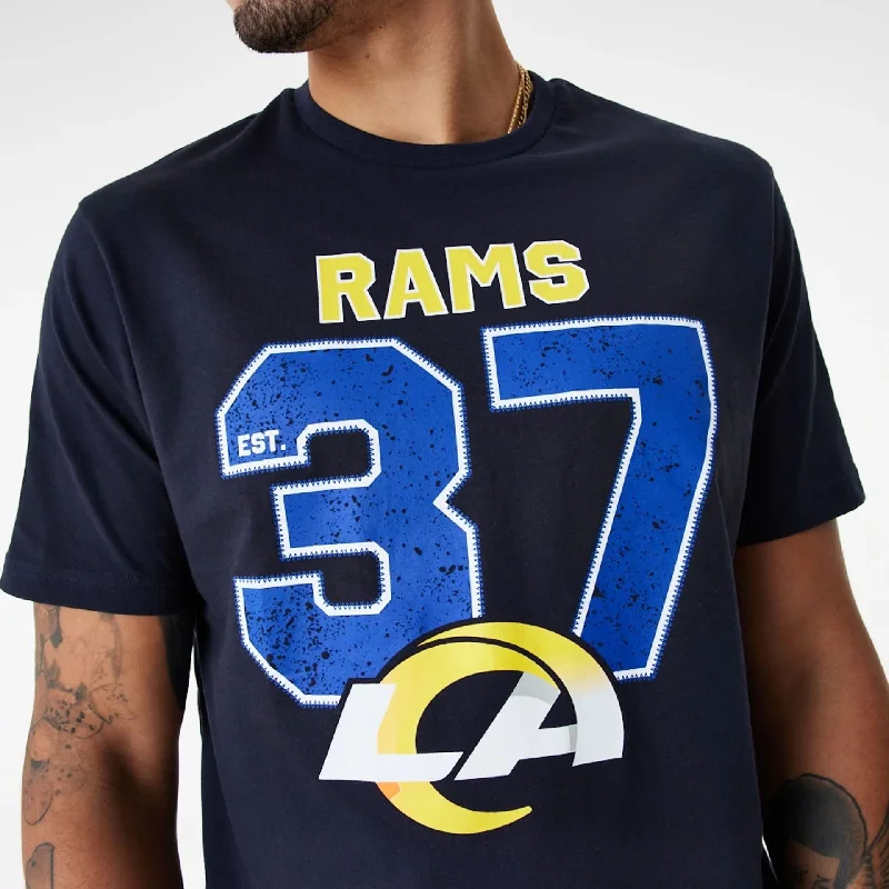 Men's T-shirts everyday tan-LA Rams NFL Wordmark Navy T-Shirt