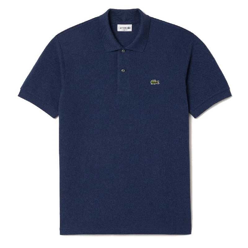 Men's polo shirts classic tan-Lacoste Classic Fit L. 12. 12 Marl Polo Shirt Blue Chine