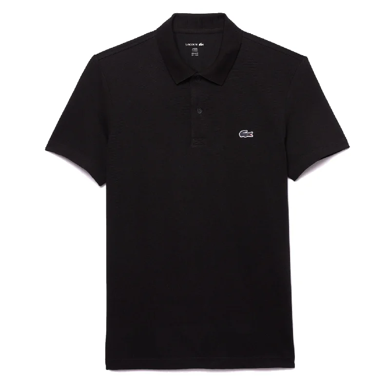 Men's polo shirts trendy brown-Lacoste Regular Fit Cotton Polo Shirt Black