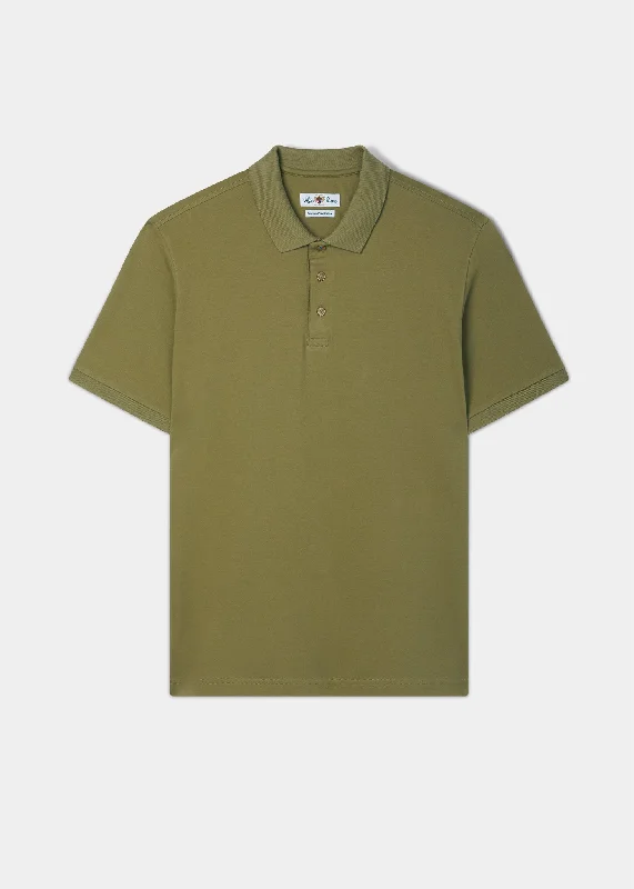 Men's polo shirts lightweight white-Lakeshore Pique Polo Shirt In Olive