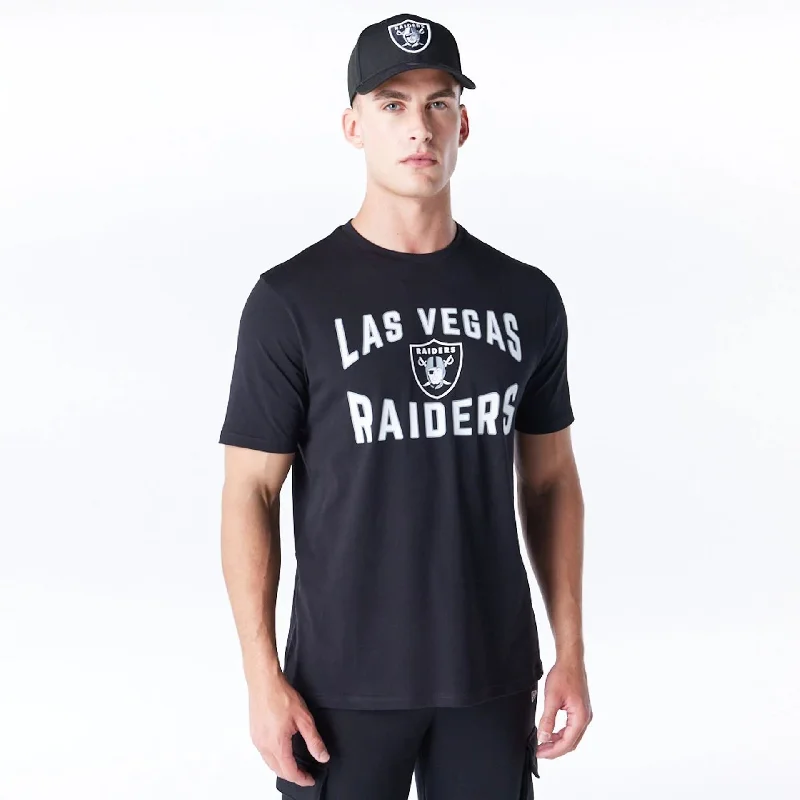 Men's T-shirts soft cotton-Las Vegas Raiders NFL Graphic Black and White T-Shirt