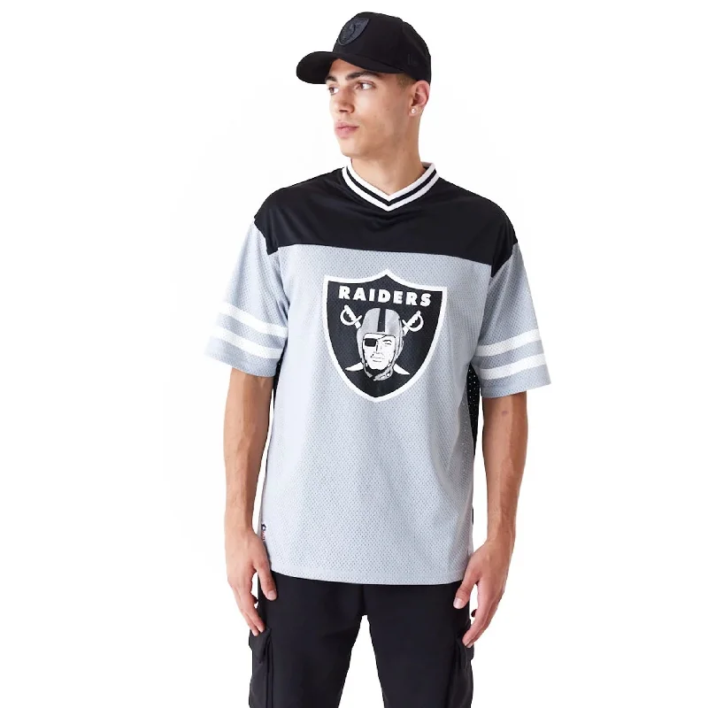 Men's T-shirts breathable gray-Las Vegas Raiders NFL Wordmark Graphic Grey T-Shirt