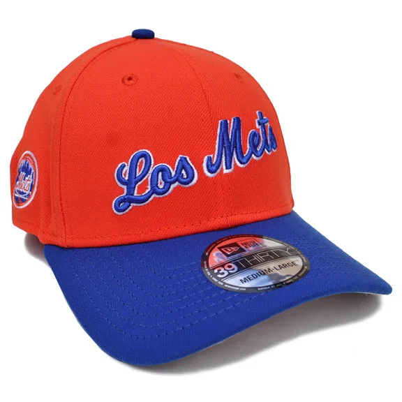 Men's hats casual green-Los Mets - New Era Stretch Fit (Orange)