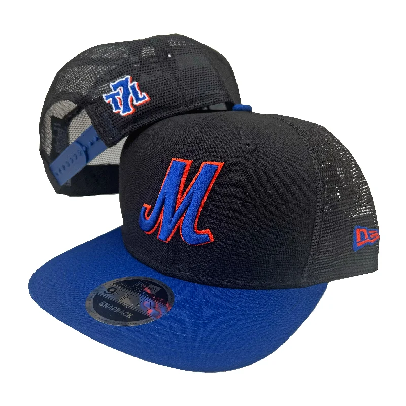 Men's hats durable brown-M LOGO (Black) mesh New Era Snapback