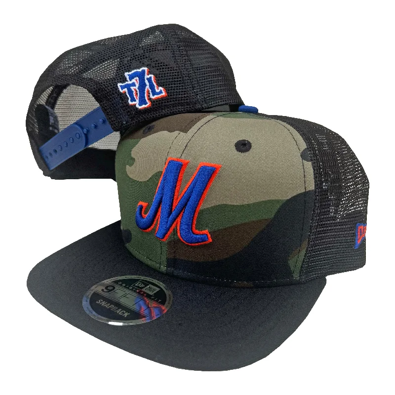 Men's hats classic green-M LOGO (CAMO) mesh New Era Snapback