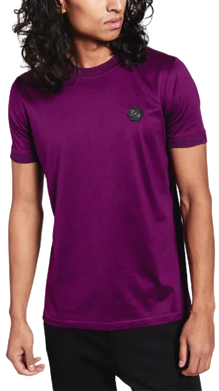 Men's T-shirts casual navy-MB Chest Badge Shirt | BURGUNDY