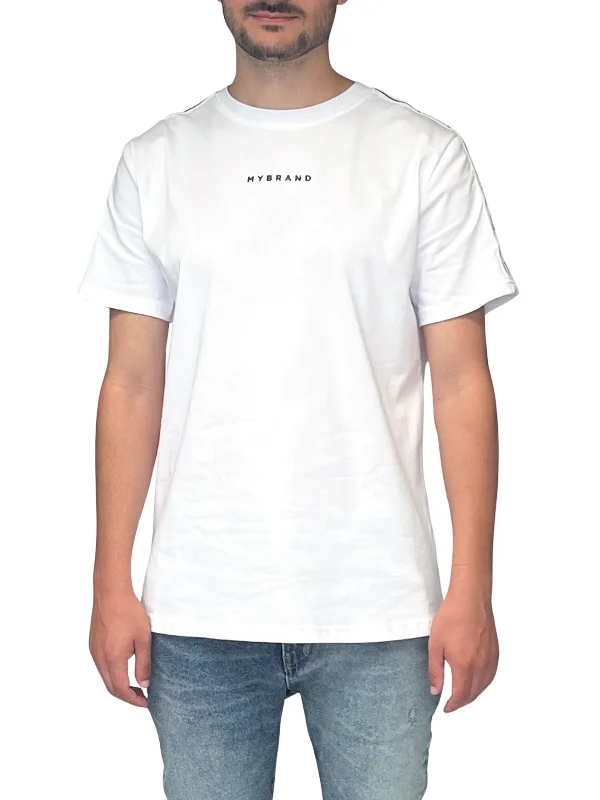 Men's T-shirts soft white-MB TAPING SHIRT WHITE BLACK | WHITE