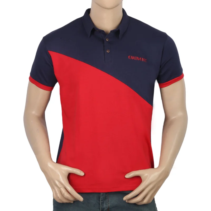 Men's polo shirts slim gray-Men's Eminent Half Sleeves Polo T-Shirt - Navy Blue