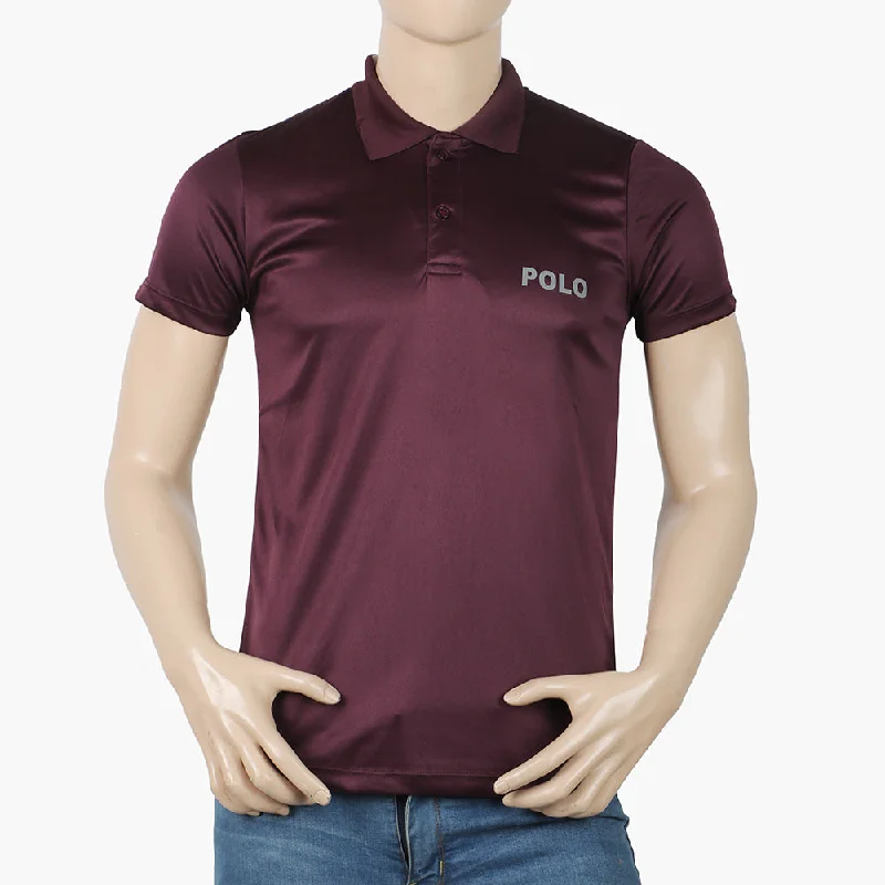 Men's polo shirts everyday gray-Men's Half Sleeves Plain Polo T-Shirt - Maroon