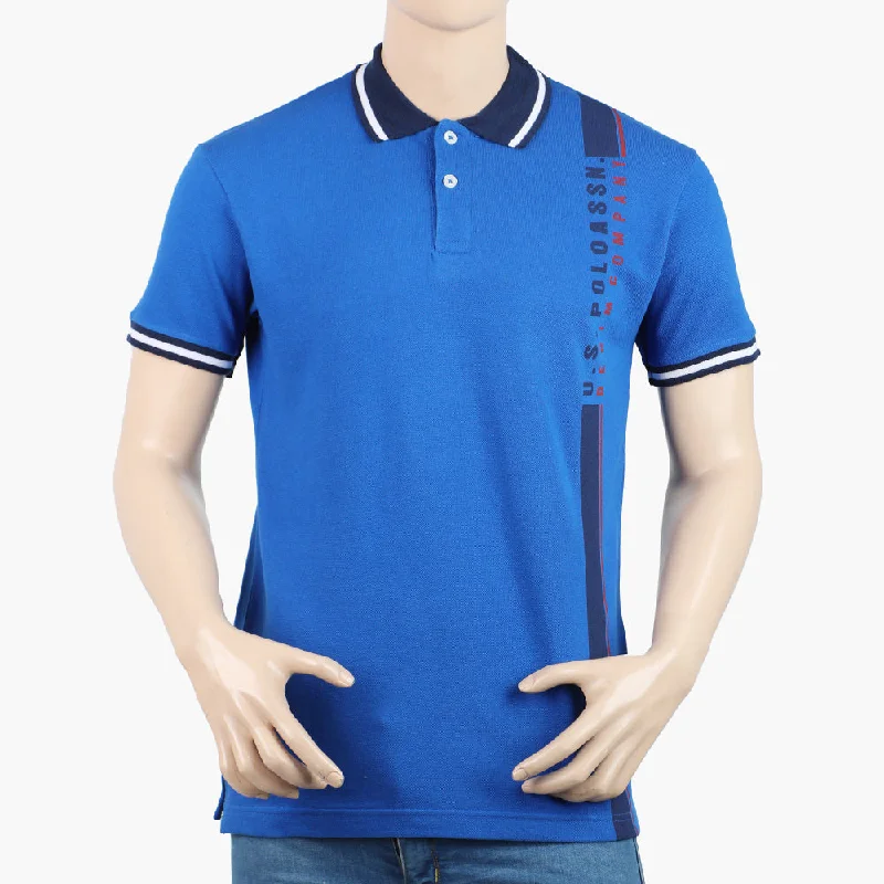 Men's polo shirts lightweight green-Men's Half Sleeves Polo T-Shirt - Blue