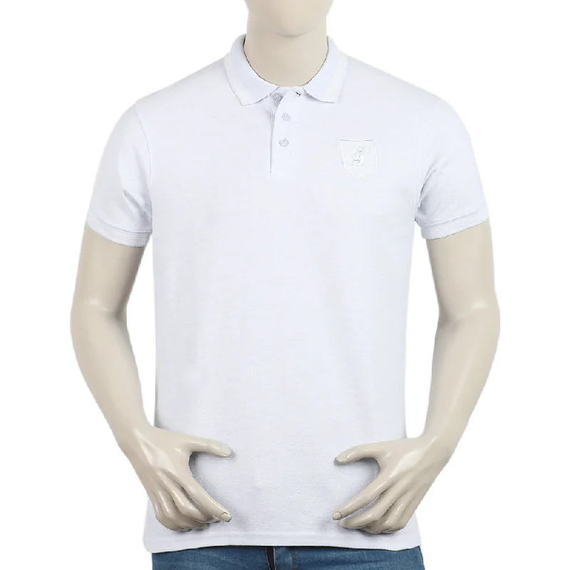 Men's polo shirts casual brown-Men's Half Sleeves Polo T-Shirt - Light Blue