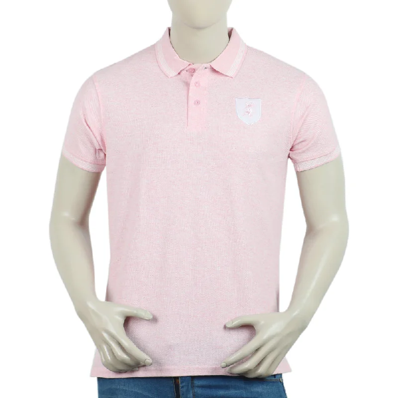 Men's polo shirts durable white-Men's Half Sleeves Polo T-Shirt - Light Pink