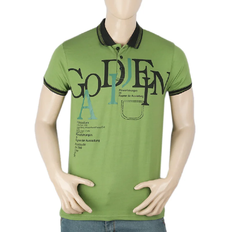 Men's polo shirts casual navy-Men's Half Sleeves Polo T-Shirt - Green