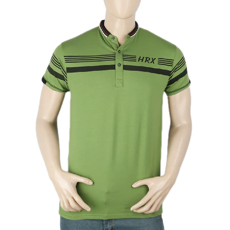 Men's polo shirts lightweight black-Men's Half Sleeves Polo T-Shirt - Green