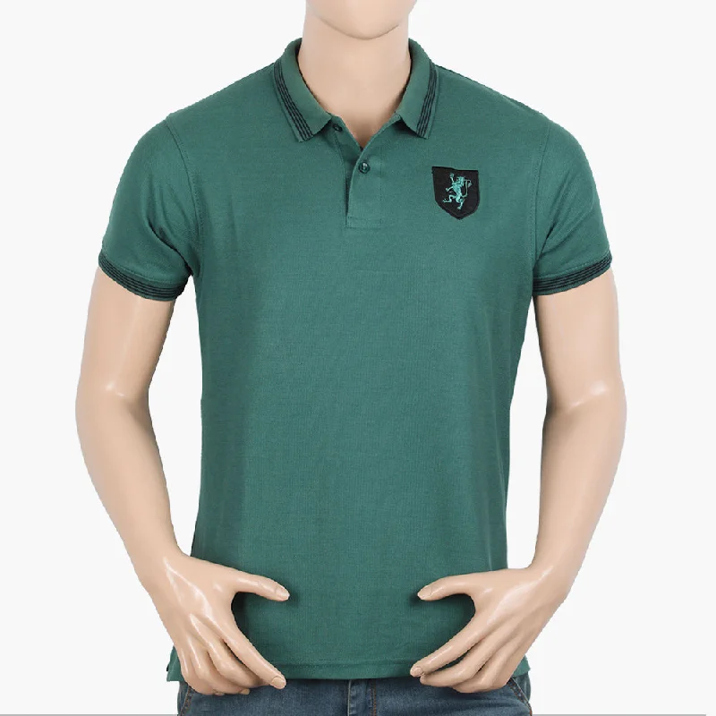 Men's polo shirts classic black-Men's Half Sleeves Polo T-Shirt - Green