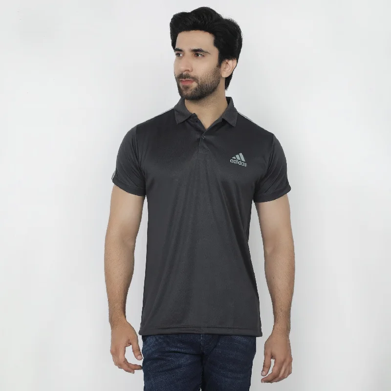 Men's polo shirts soft tan-Men's Half Sleeves Polo T-Shirt - Grey