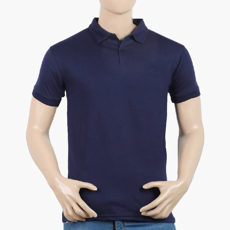 Men's polo shirts classic brown-Men's Half Sleeves Polo T-Shirt - Navy Blue