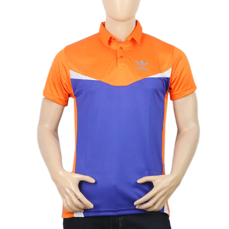 Men's polo shirts stylish white-Men's Half Sleeves Polo T-Shirt - Orange