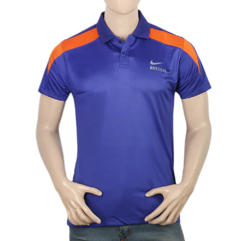 Men's polo shirts everyday tan-Men's Half Sleeves Polo T-Shirt - Royal Blue