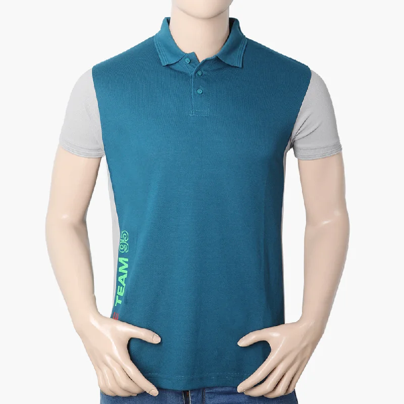 Men's polo shirts slim navy-Men's Half Sleeves Polo T-Shirt - Sea Green