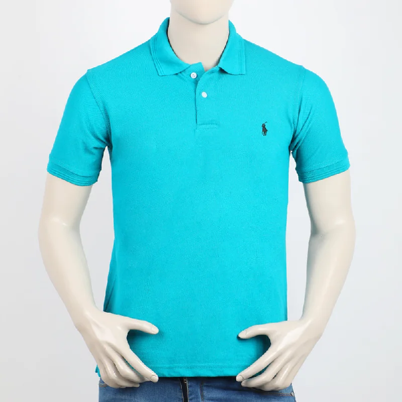 Men's polo shirts everyday navy-Men's Half Sleeves Polo T-Shirt - Sea Green