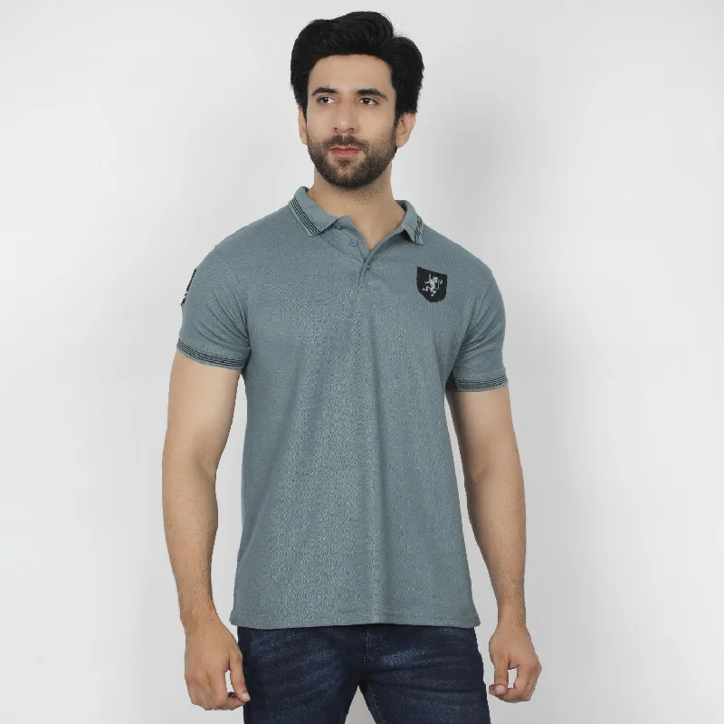 Men's polo shirts classic navy-Men's Half Sleeves Polo T-Shirt - Steel Grey