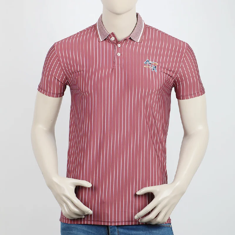 Men's polo shirts trendy tan-Men's Half Sleeves Polo T-Shirt - Tea Pink