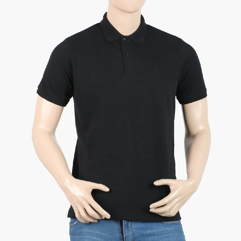 Men's polo shirts durable brown-Men's Polo Half Sleeves T-Shirt - Black