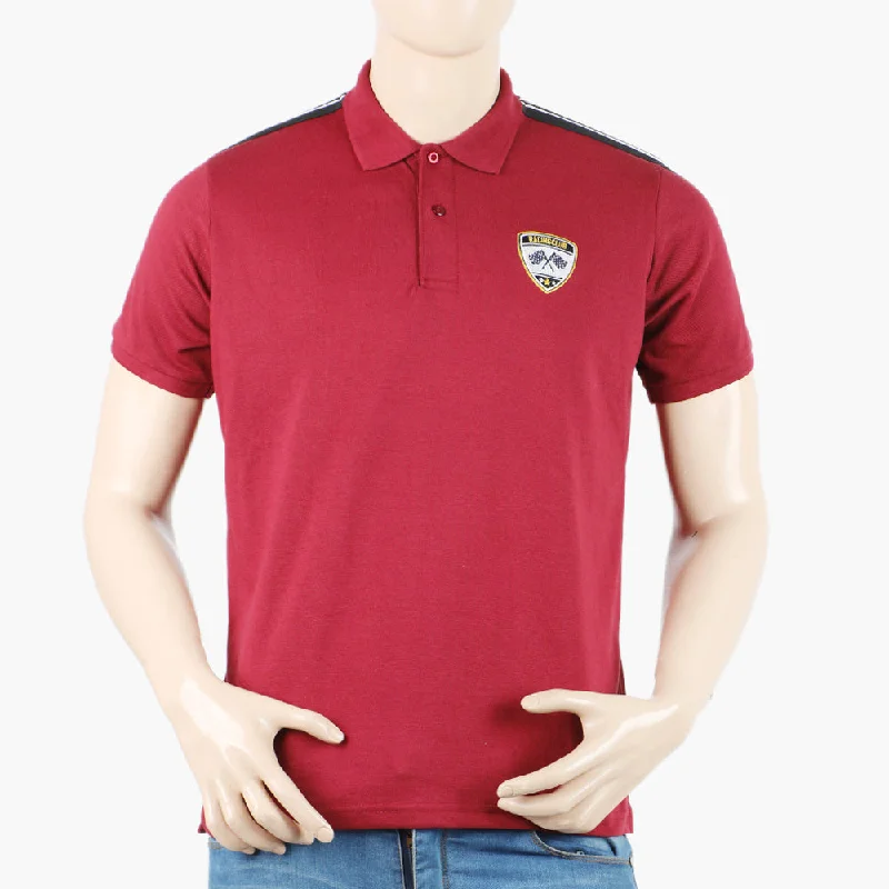 Men's polo shirts lightweight black-Men's Polo Half Sleeves T-Shirt - Maroon