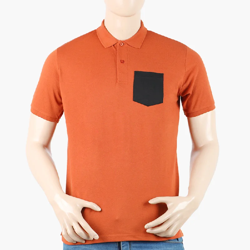 Men's polo shirts classic black-Men's Polo Half Sleeves T-Shirt - Rust