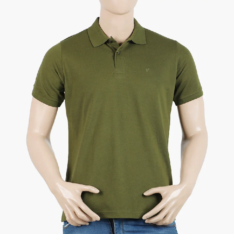 Men's polo shirts casual tan-Men's Valuable Half Sleeves Polo T-Shirt - Olive Green