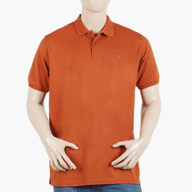 Men's polo shirts stylish green-Men's Valuable Half Sleeves Polo T-Shirt - Rust