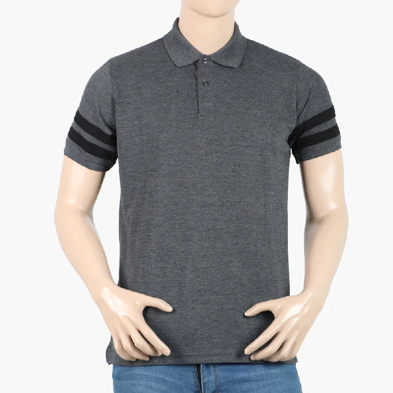 Men's polo shirts slim black-Men's Valuable Polo Half Sleeves T-Shirt - Grey