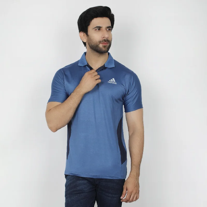 Men's polo shirts breathable navy-Men's Half Sleeves Polo T-Shirt - Blue