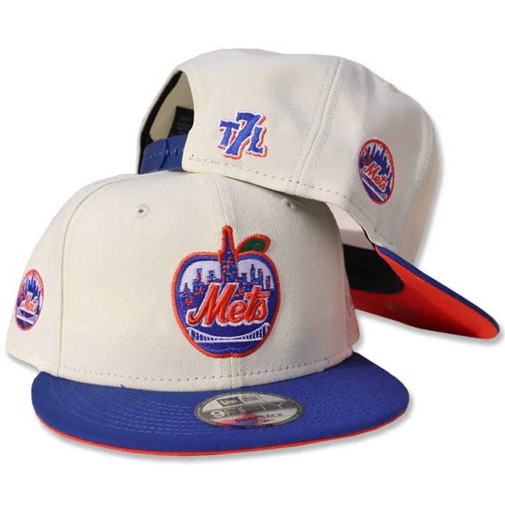 Men's hats casual black-METS APPLE (Chrome White) | New Era Snapback