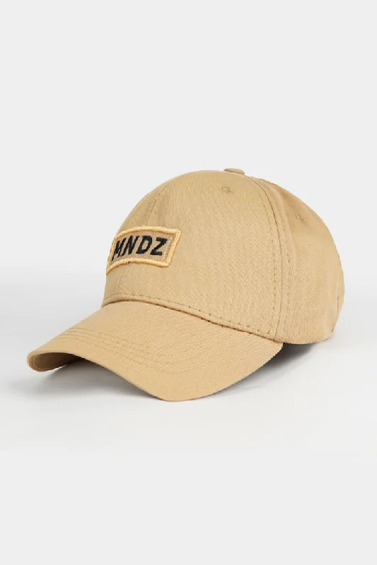 Men's hats everyday tan-MNDZ Embroidered Cap - Khaki