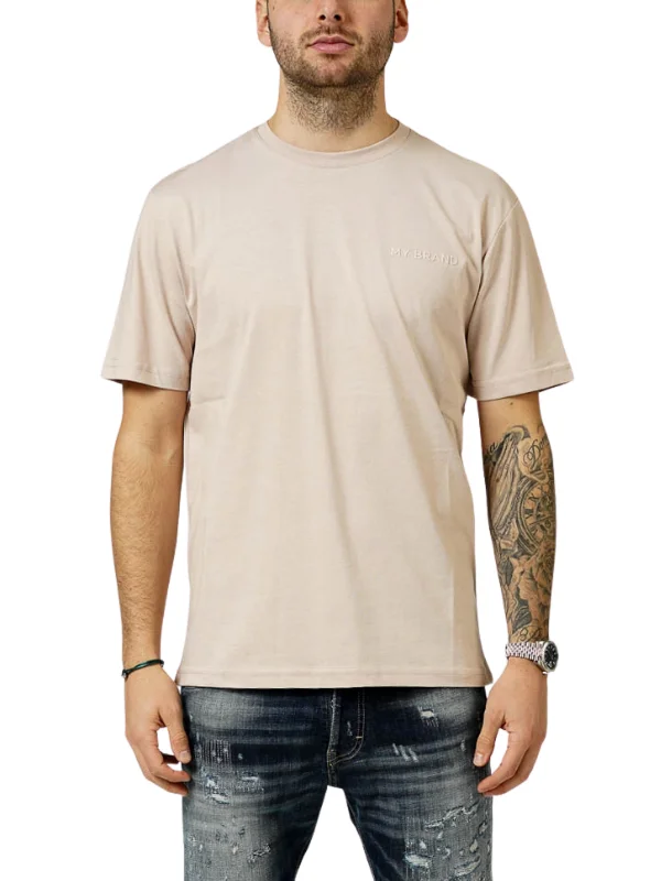 Men's T-shirts soft tan-MY BRAND CHEST LOGO CAMEL T-SHIRT | CAMEL