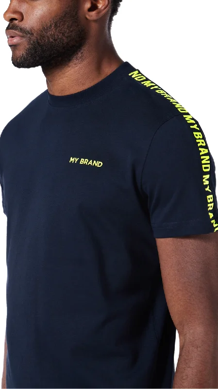 Men's T-shirts stylish tan-My Brand Tape T-Shirt | NAVY